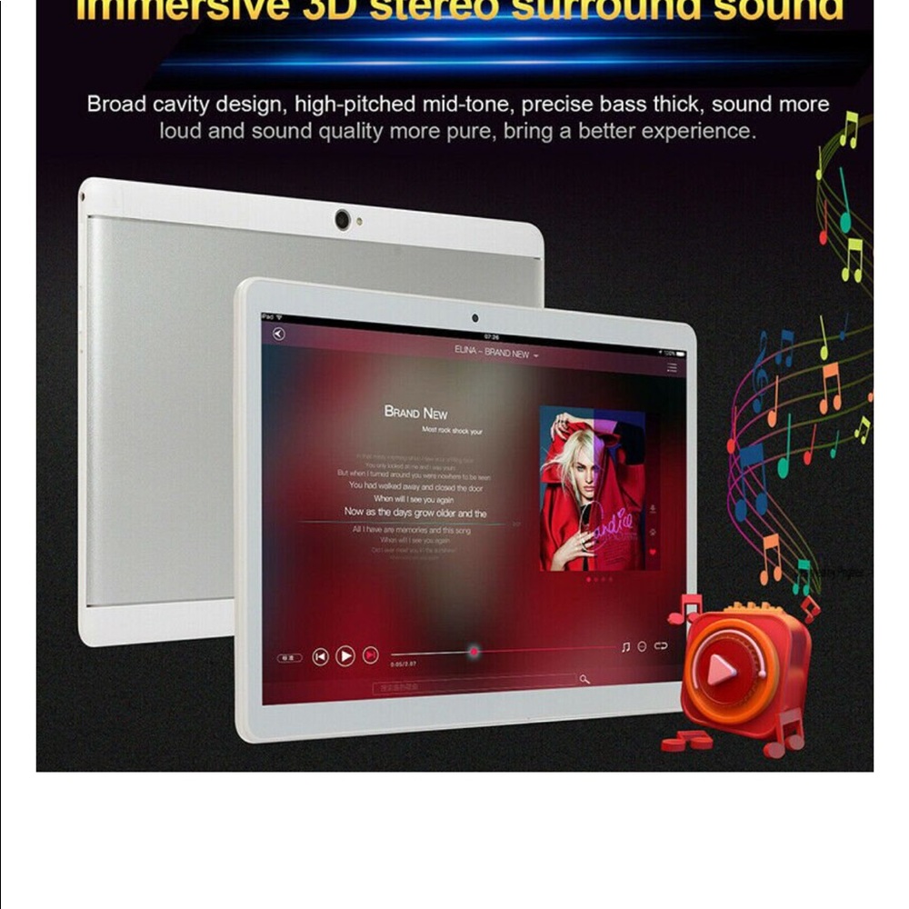10” Android Tablet 3D Surround Sound - Picture 2 of 2